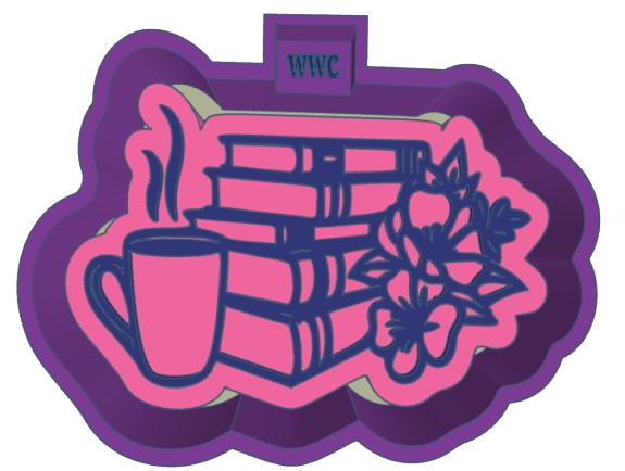 Coffee & Books Vent Clip Silicone Freshie Mold