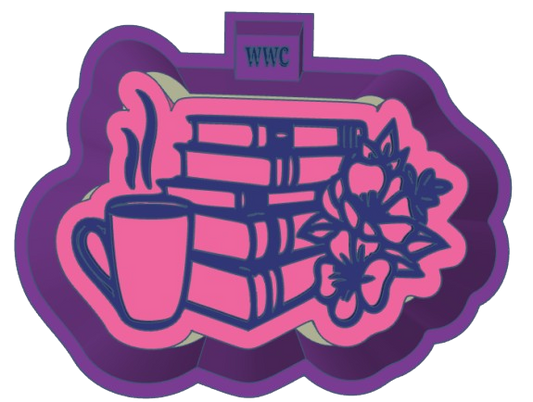 Coffee & Books Vent Clip Silicone Freshie Mold