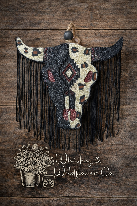 Custom Freshie - Bull Skull (with fringe)