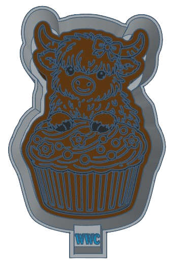 Cupcake Critters - Highland Cow Silicone Freshie Mold
