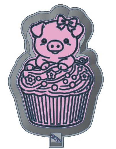Cupcake Critters - Pig Silicone Freshie Mold