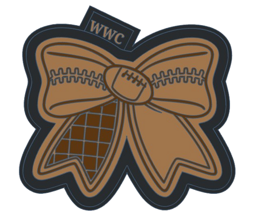 Football Bow Silicone Freshie Mold