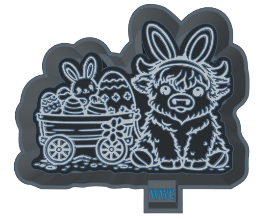 Highland Cow & Easter Bunny Silicone Mold