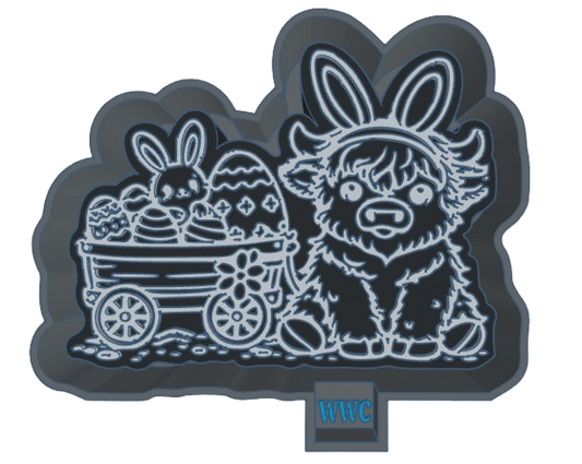 Highland Cow & Easter Bunny Silicone Mold