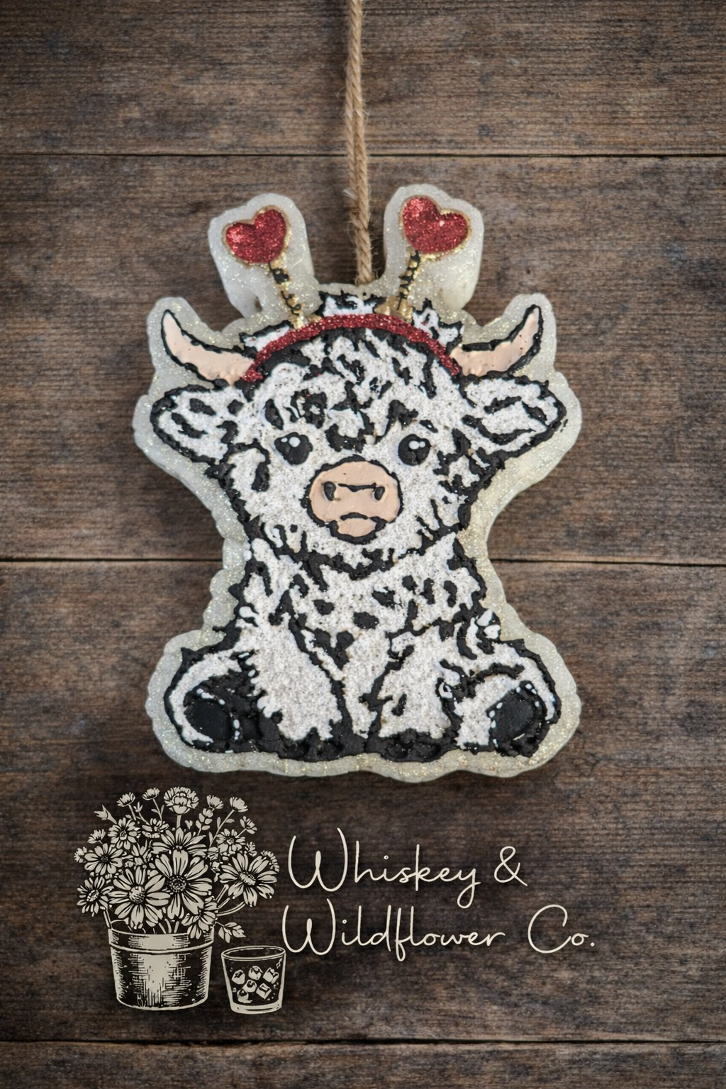 Custom Freshie - Valentines Highland Cow