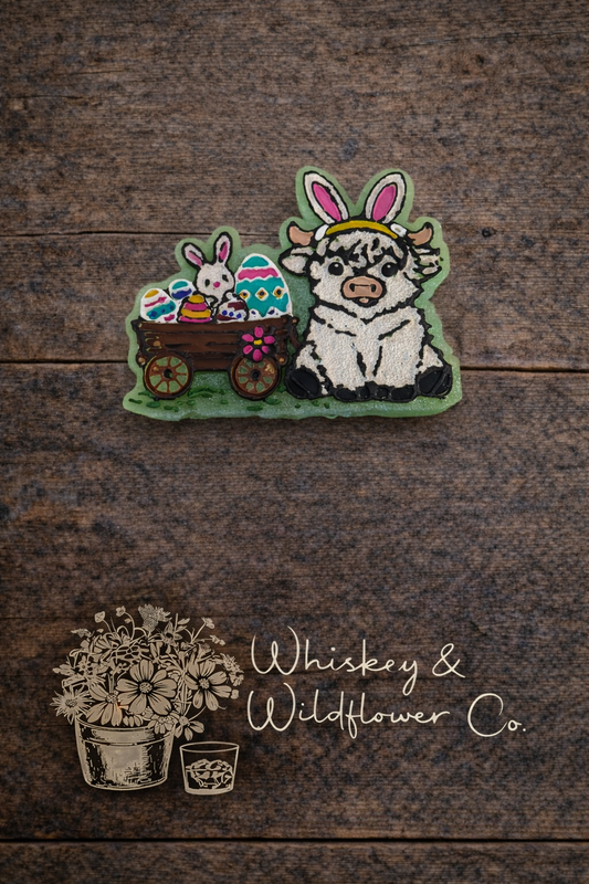 Custom Freshie - Highland Cow & Easter Bunny