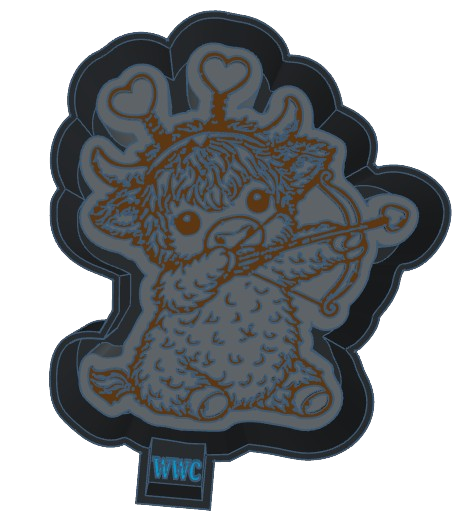 Highland Cow Cupid Silicone Freshie Mold