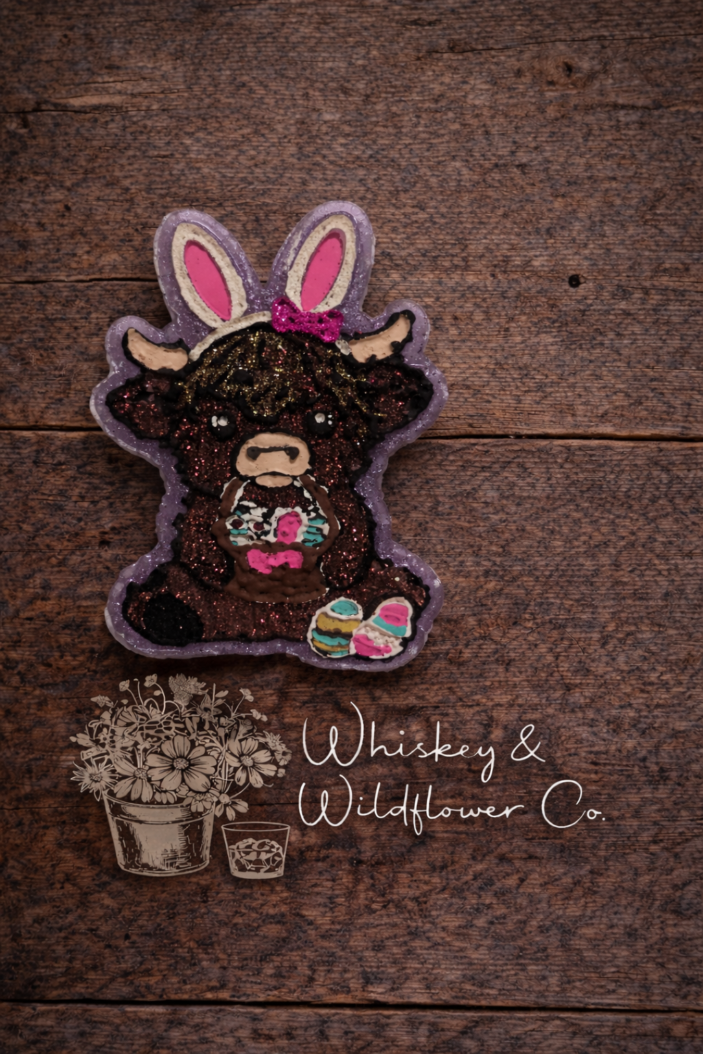 Custom Freshie - Highland Cow With Easter Basket