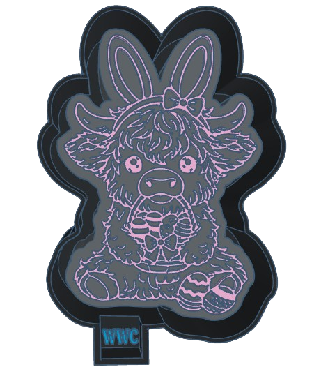 Highland Cow With Easter Basket Silicone Freshie Mold