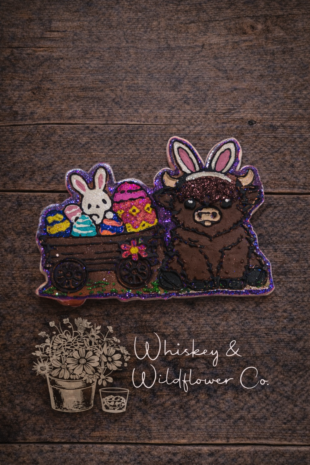 Custom Freshie - Highland Cow & Easter Bunny