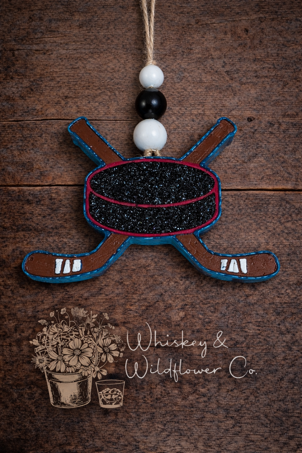 Custom Freshie Vent Clip - Hockey Sticks & Puck