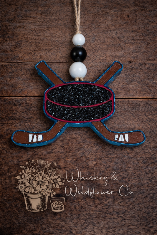 Custom Freshie Vent Clip - Hockey Sticks & Puck