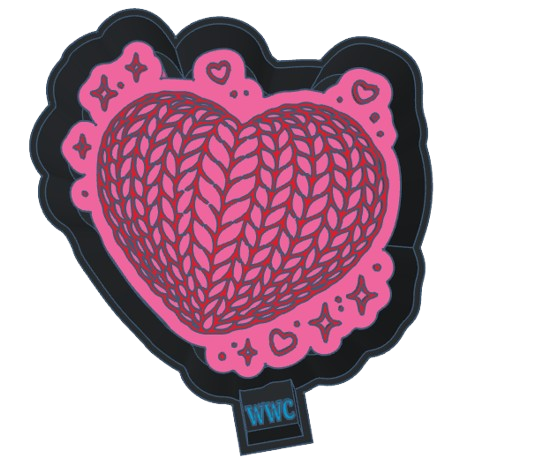 Knitted Heart Silicone Freshie Mold