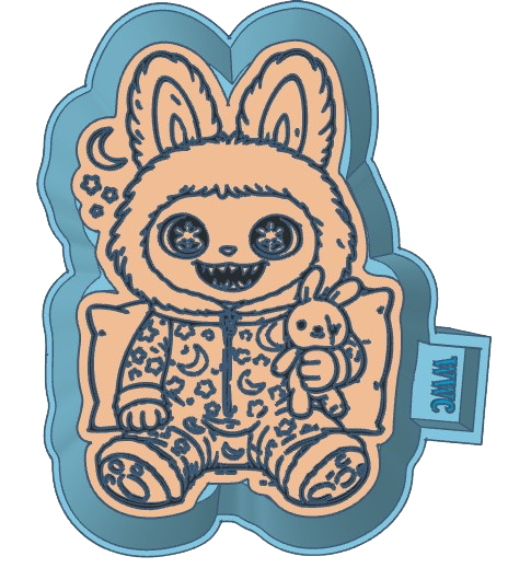 LaBubu Inspired PJ Bunny Silicone Freshie Mold