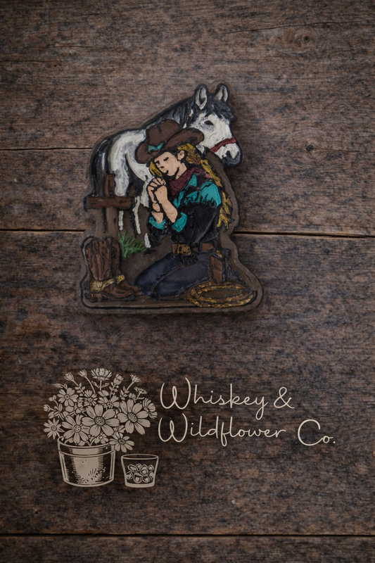 Custom Freshie - Praying Cowgirl