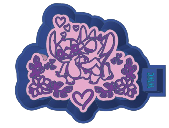 Blue and Pink Alien Valentines Silicone Freshie Mold