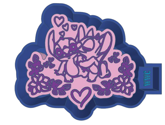 Blue and Pink Alien Valentines Silicone Freshie Mold